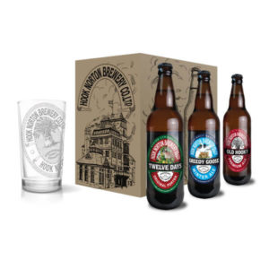 Christmas Three Bottle Beer Pack With Hooky Pint Glass - Hook Norton Brewery