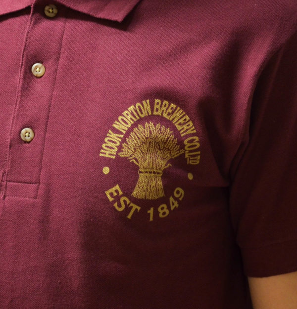 Burgundy Barley Sheaf Logo Polo Shirt With Back Print - Image 3