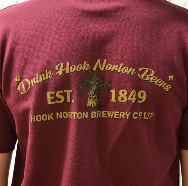 Burgundy Barley Sheaf Logo Polo Shirt With Back Print - Image 4