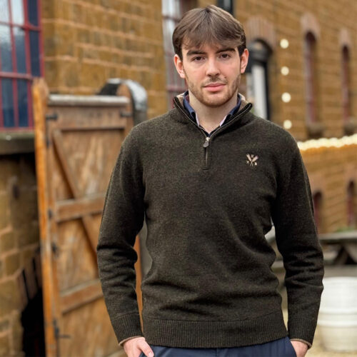 Heritage 100% Lambswool 1/4 Zip Pullover - Hook Norton Brewery
