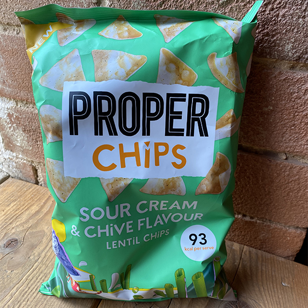 Properchips Sour Cream & Chive Lentil Chips Hook Norton Brewery