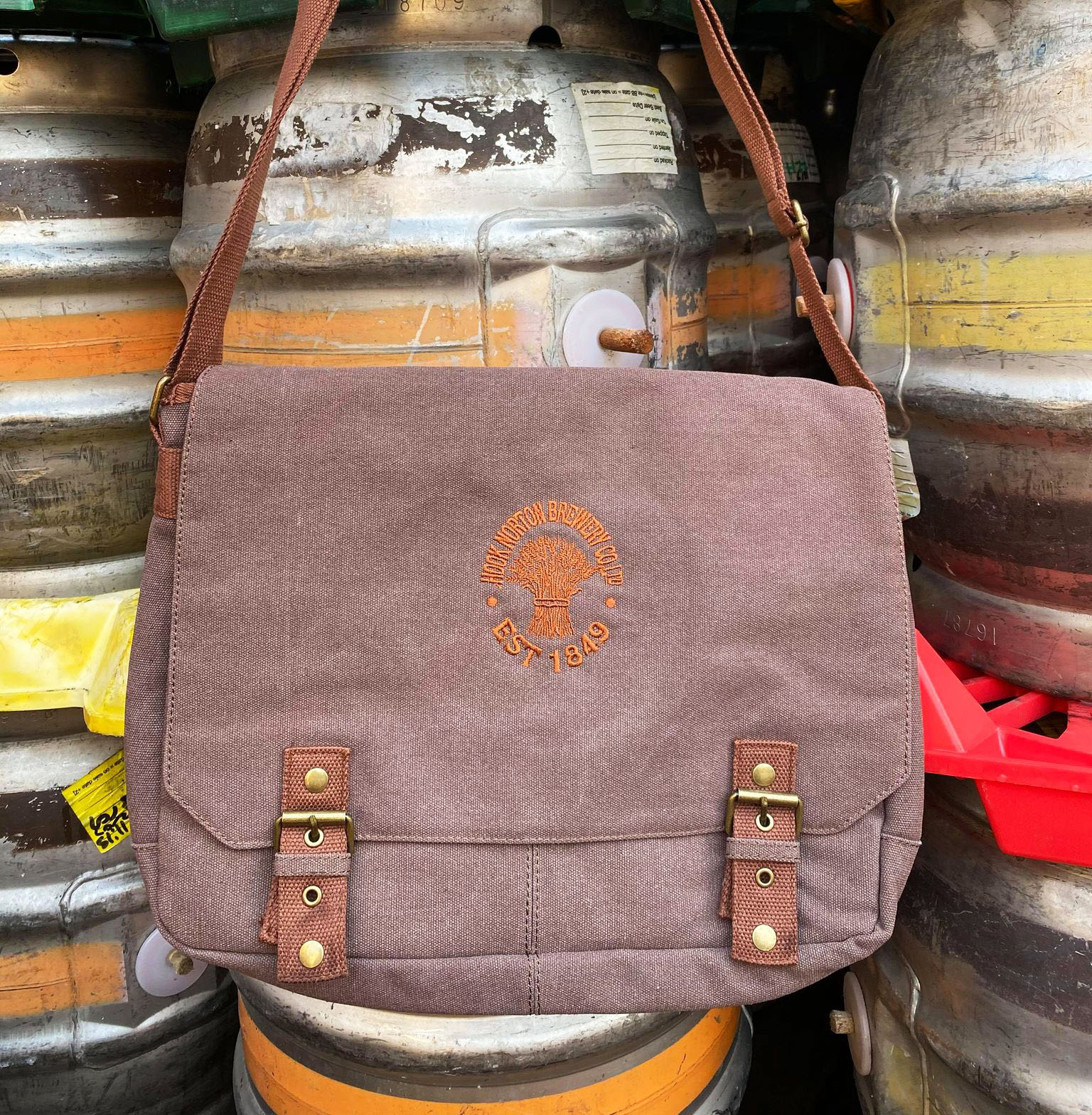 Brown Vintage Satchel Bag - Hook Norton Brewery