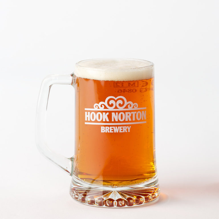 HANDLED HALF PINT GLASS Hook Norton Brewery